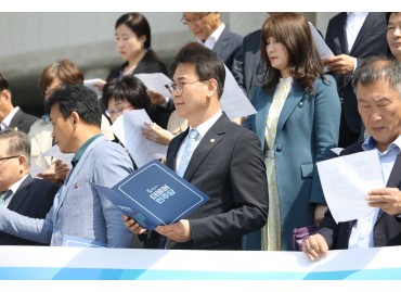 경남 지방의원 및 지지당원 김두관 원내대표 출마 지지 호소 기자회견
